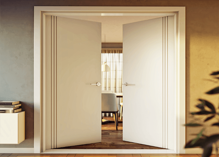 Doors Plus Internal Dining Room Painted White Double Door 
