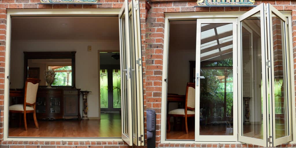 Doors Plus - Aluminium External Door - Open and Closed